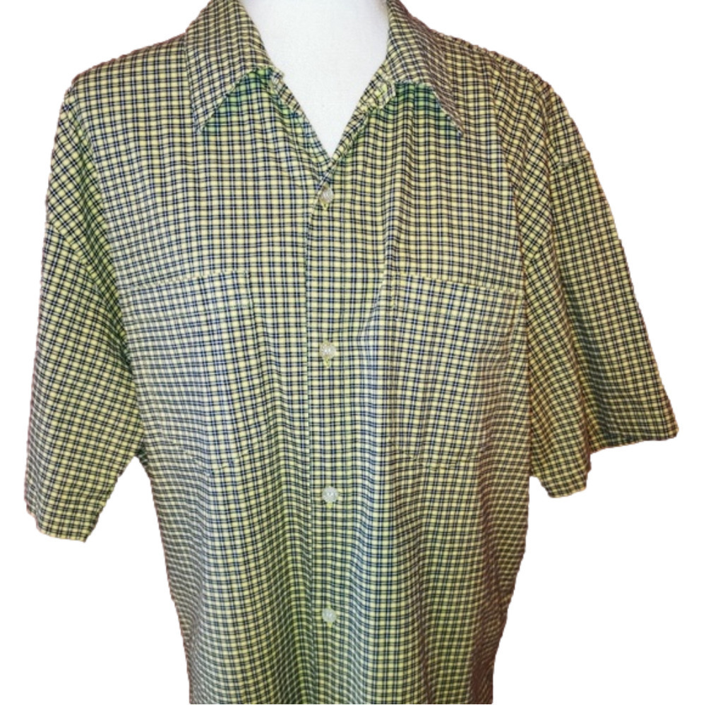 Ocean Current Cotton Button Check Shirt M
